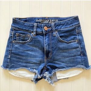 American Eagle Hi-Rise Shortie Jean Shorts Size 2